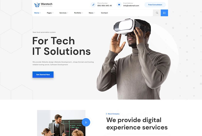 Waretech - IT Solutions & Technology WordPress Theme