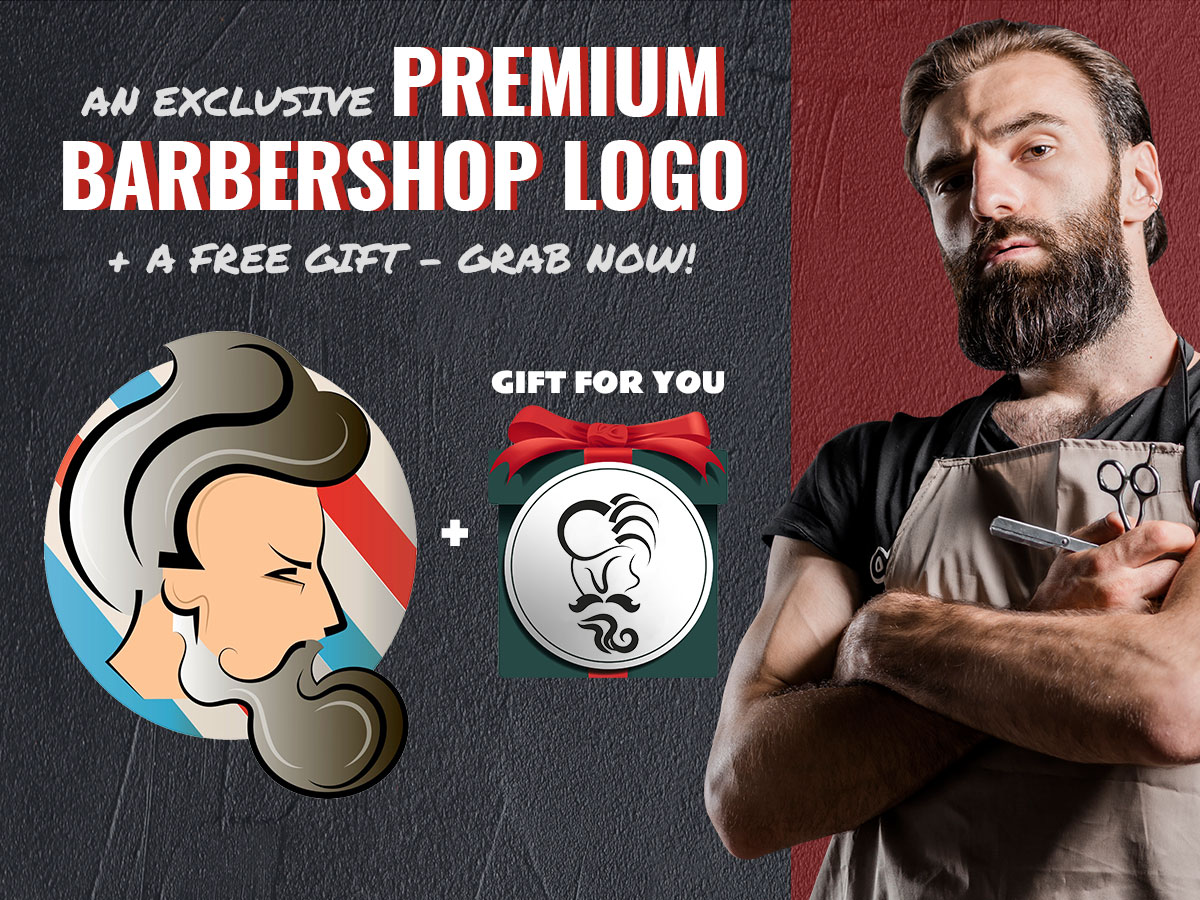 An Exclusive Premium Barbershop Logo + a Free Gift - Grab Now!