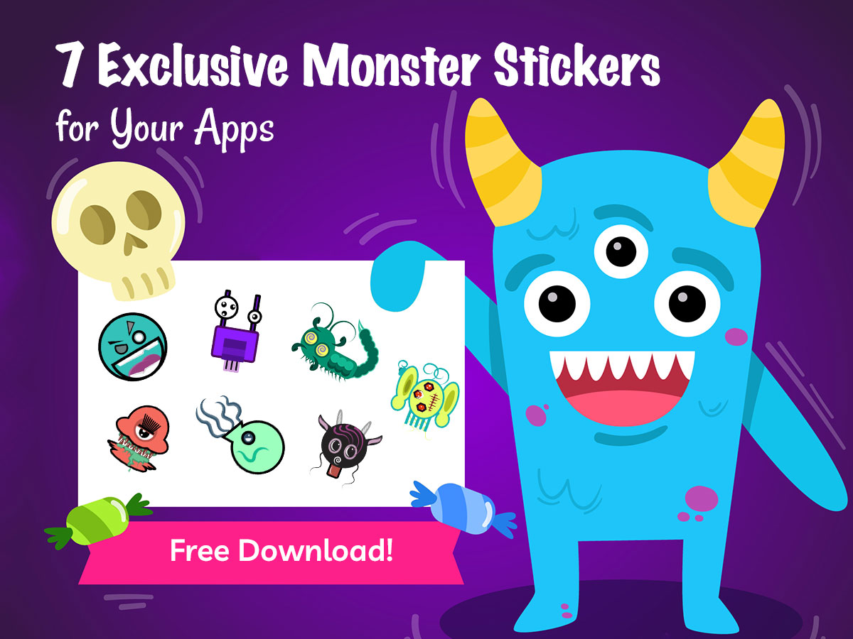 7 Exclusive Monster Stickers for Your Apps - Free Download!