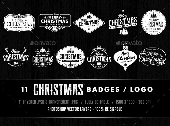 Christmas Badges Logos