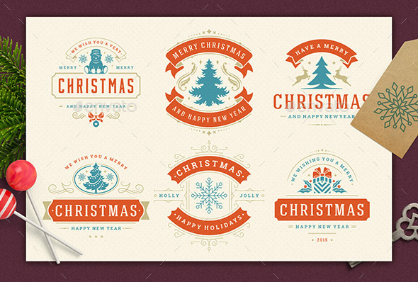 Christmas Retro Design Set