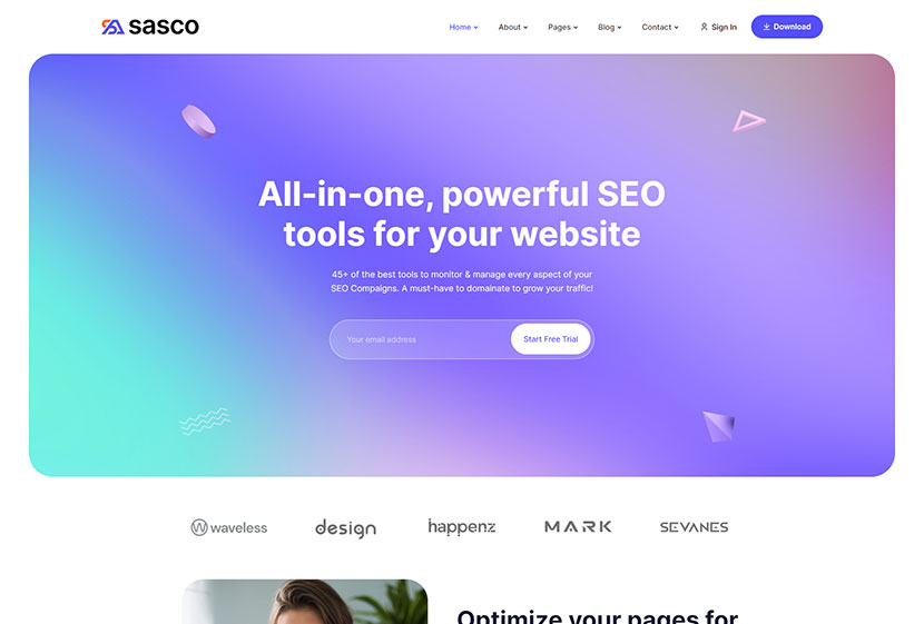 Sasco - SaaS Startup Multipurpose WordPress Theme