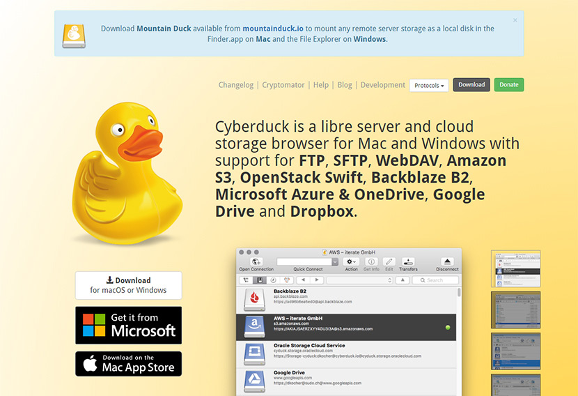 cyberduck synchronize between clouds