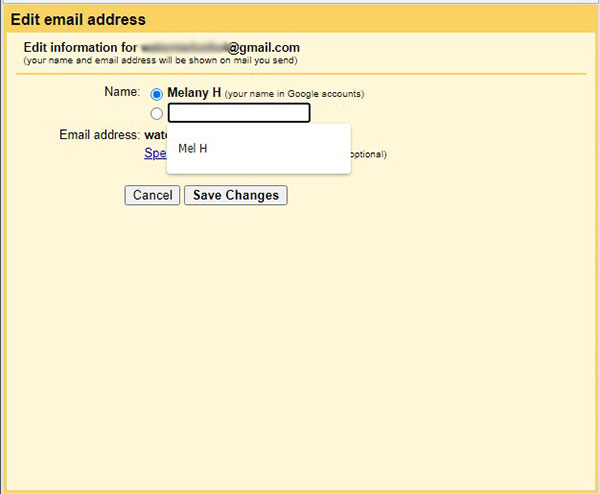 edit email name gmail