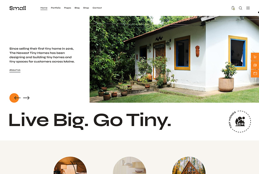 Small - Tiny House Living Lifestyle WordPress Theme