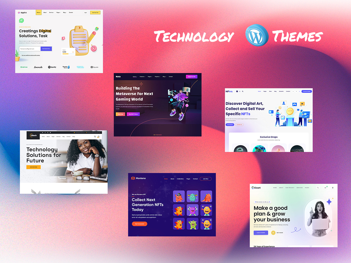Technology WP Themes for NFTs, Crypto ICO Token Sales, Startups, IT and more
